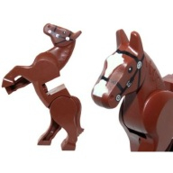 Lego kůň, červeno hnědá (10352c01pb01 REDDISH BROWN)